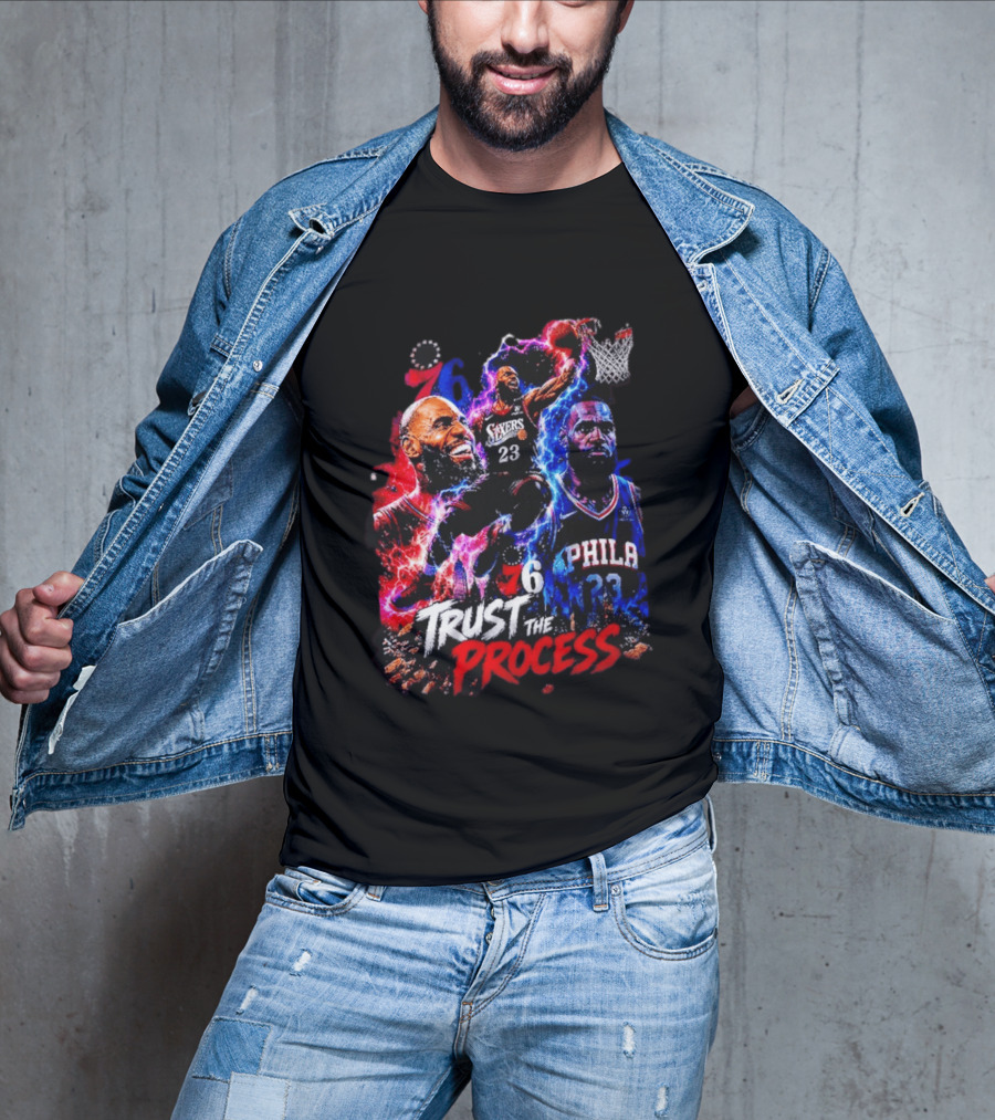LeBron James Philadelphia 76ers 23 Trust The Process 76 Lightning Energy T-Shirt