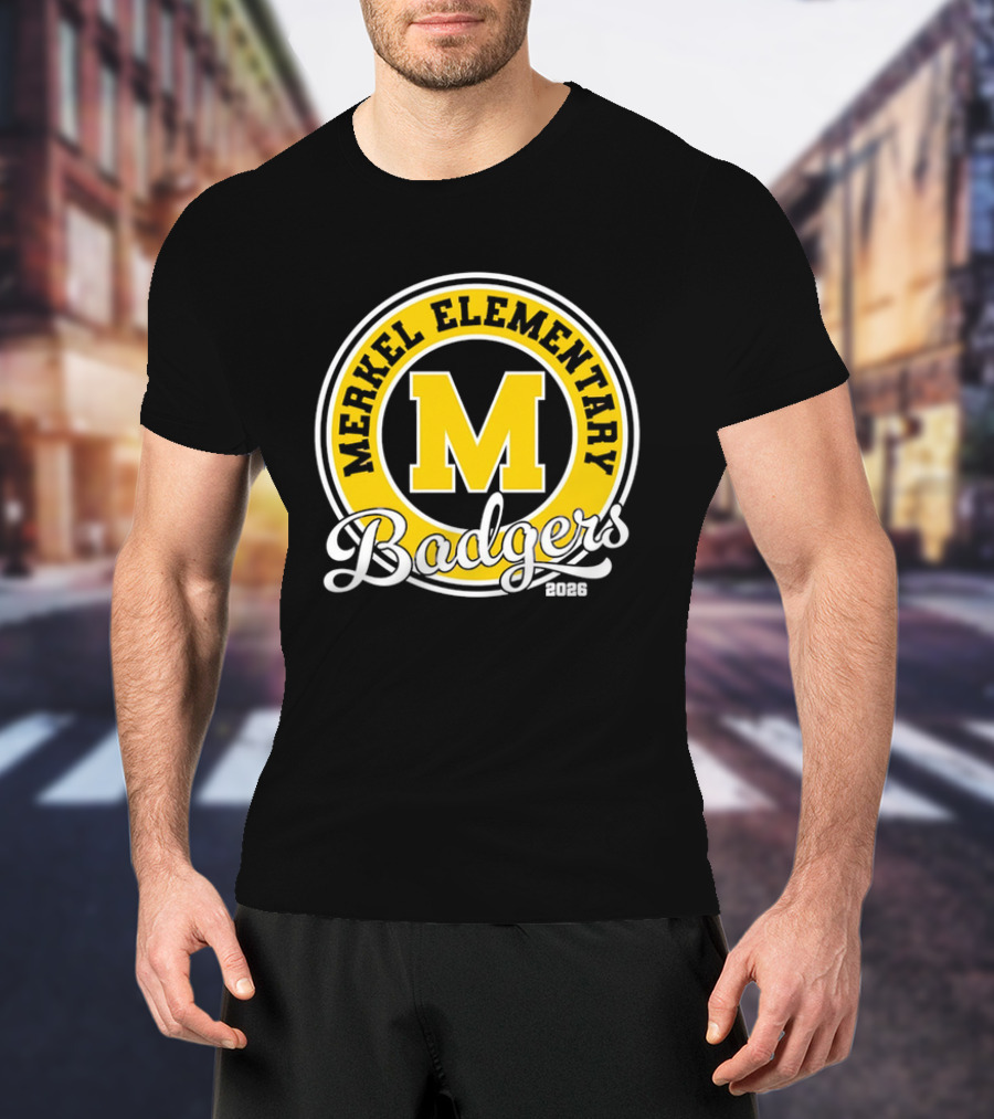 Merkel Elementary Badgers Class Of 2026 M Circle T-Shirt