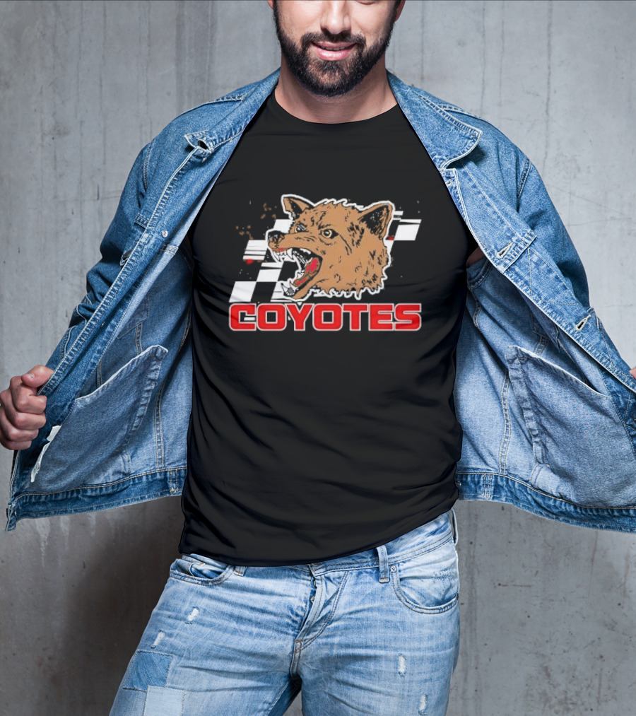 COYOTES Racing Checker Flag Head T-Shirt