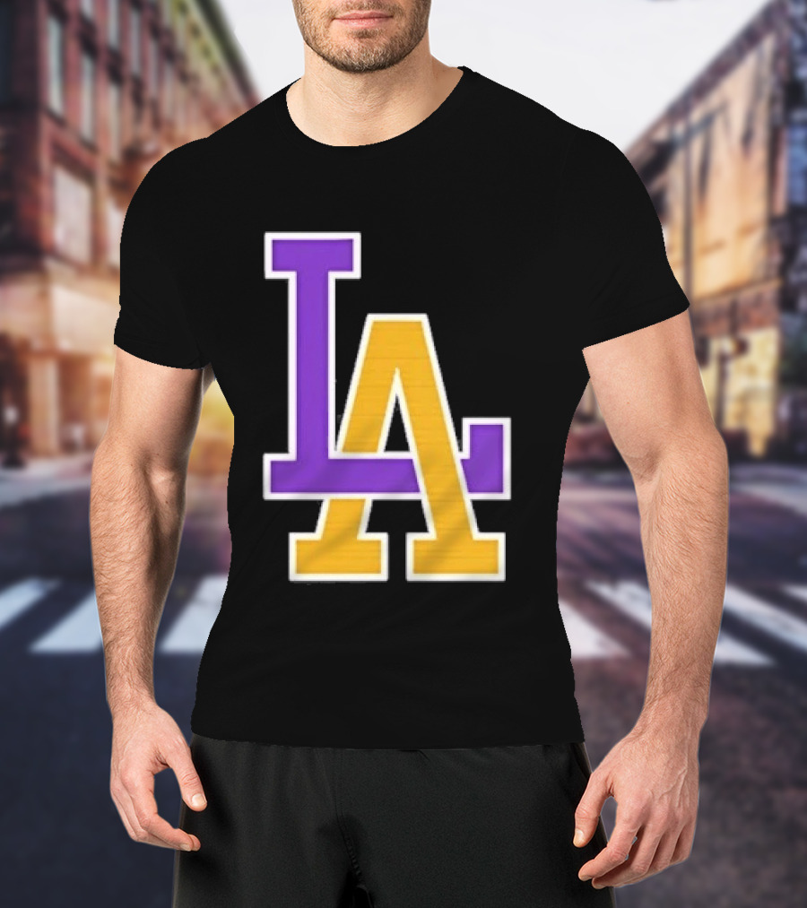 Los Angeles Lakers Purple Gold LA T-Shirt