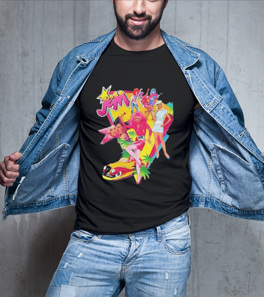 Jem 80s Cartoon Band Pop Music Star Singer Fashion Aesthetic Retro Characters T-Shirt
