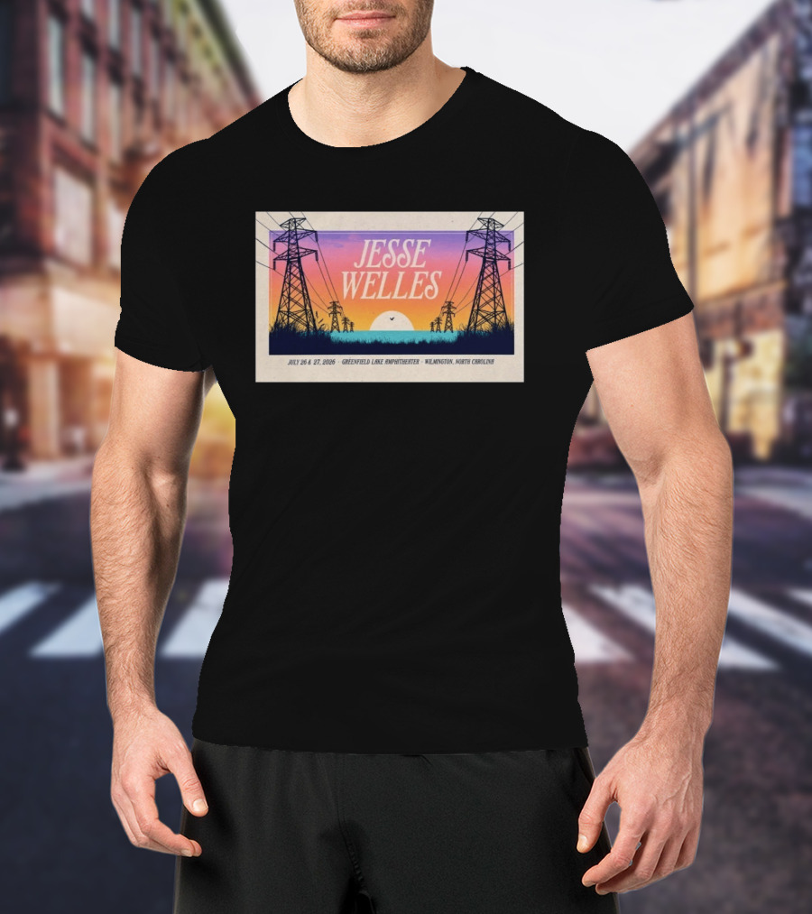 Jesse Welles July 26 27 2026 Greenfield Lake Amphitheater Wilmington North Carolina T-Shirt