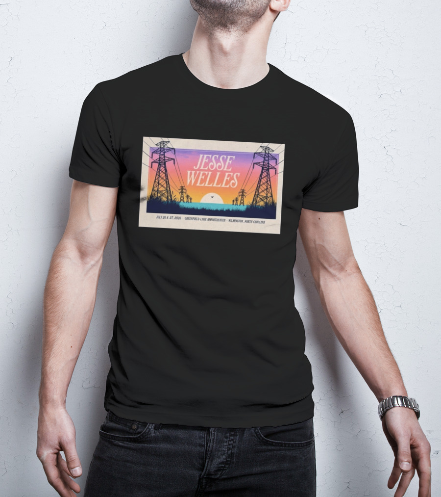 Jesse Welles July 26 27 2026 Greenfield Lake Amphitheater Wilmington North Carolina T-Shirt