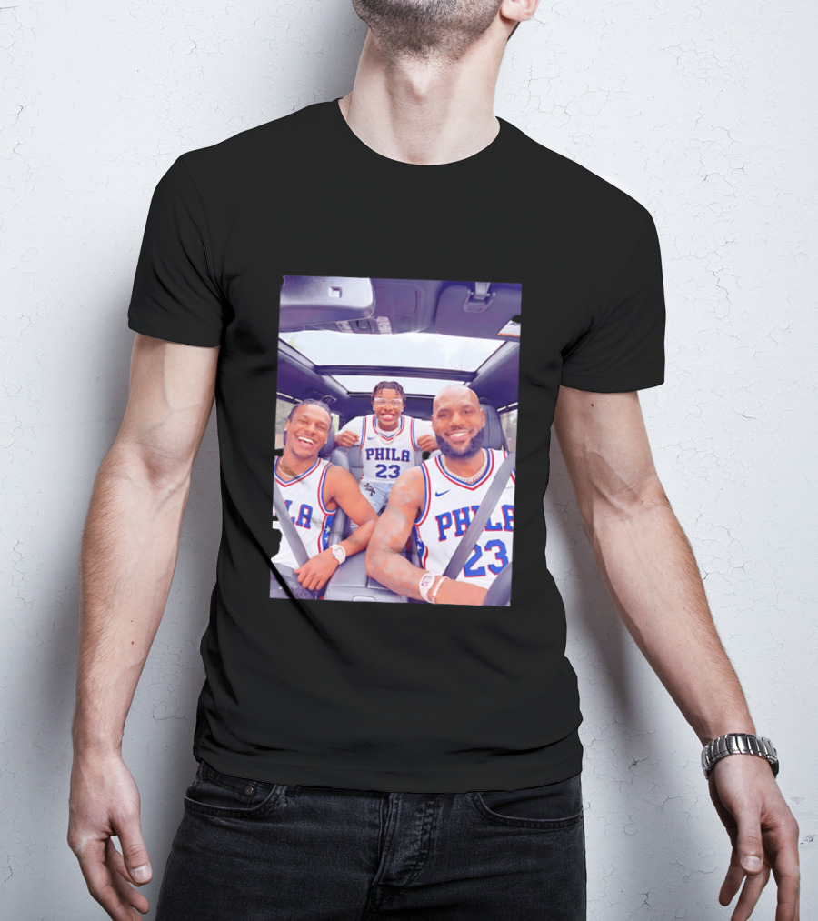 Phila 23 Lebron James Bronny James Philadelphia 76Ers Team Jersey T-Shirt