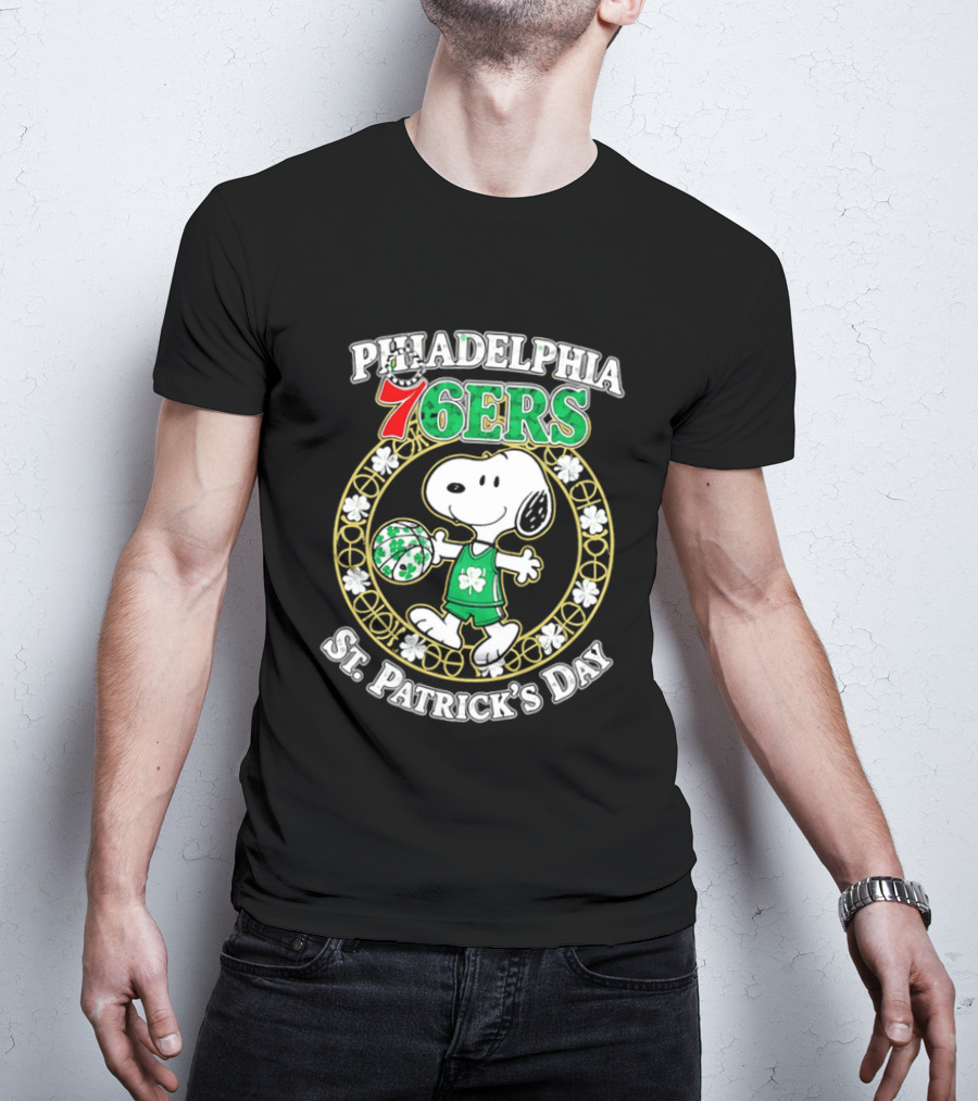 Philadelphia 76ers Snoopy St Patrick's Day Holiday 2026 T-Shirt