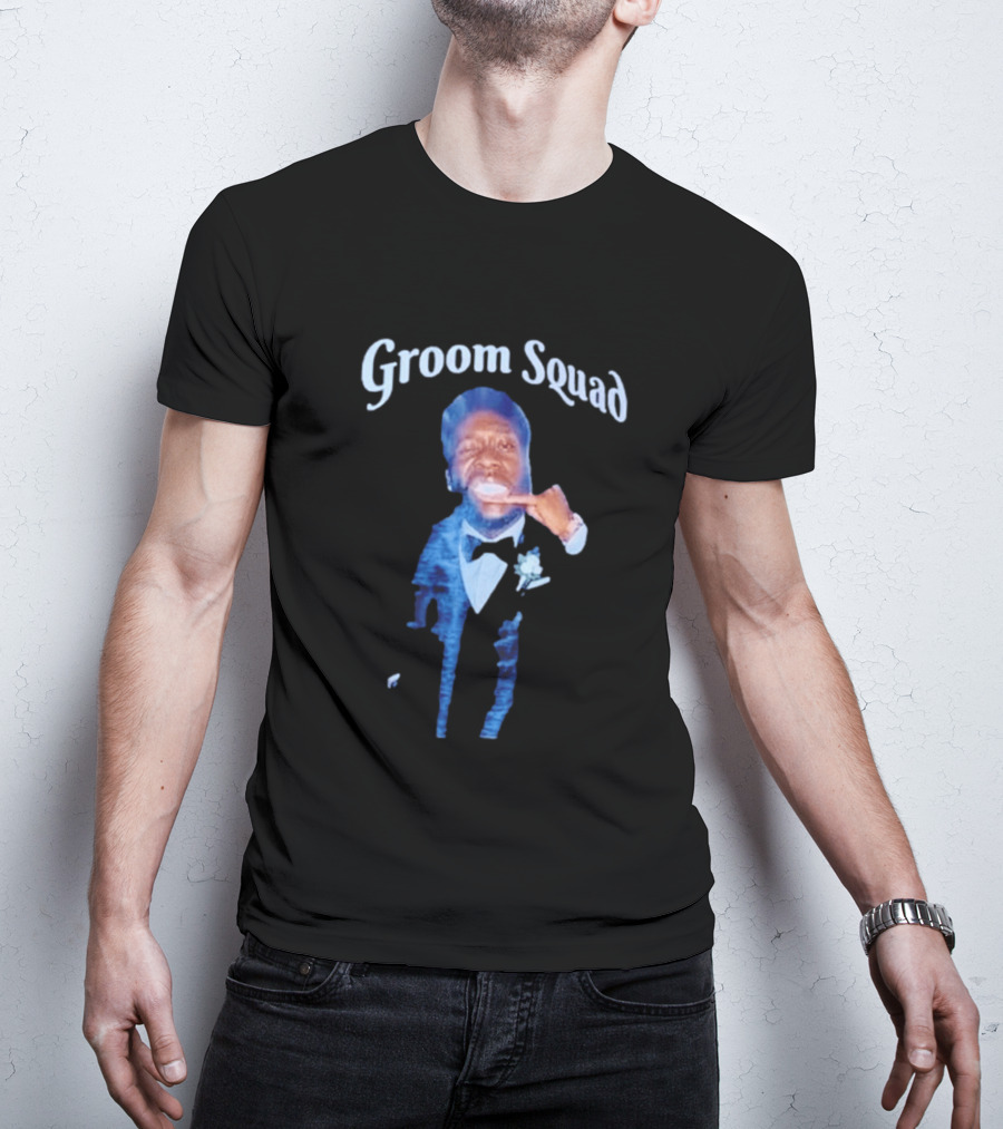 Groom Squad Tuxedo Finger Point Man T-Shirt