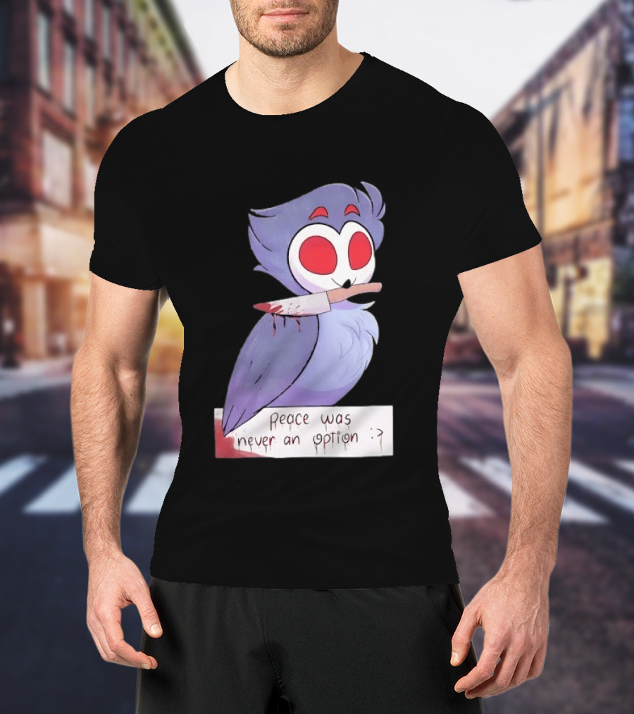 Stolas Helluva Boss Peace Was Never An Option Owl With Knife T-Shirt