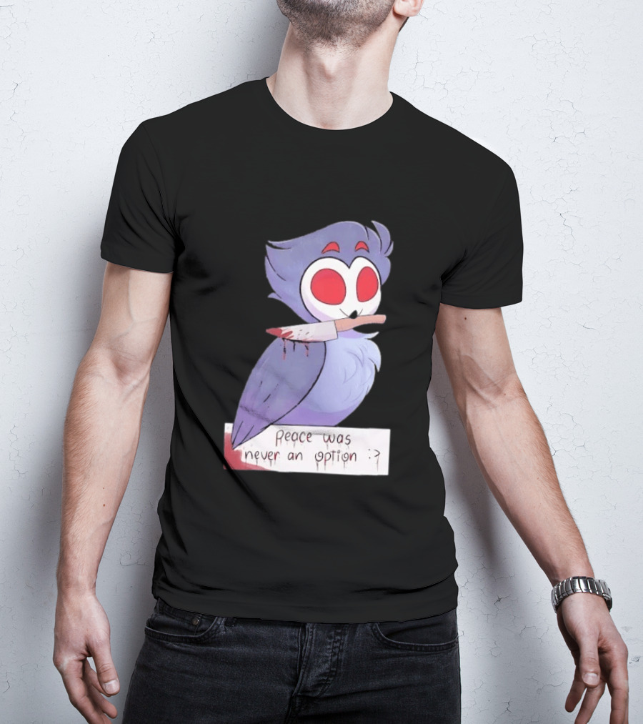 Stolas Helluva Boss Peace Was Never An Option Owl With Knife T-Shirt