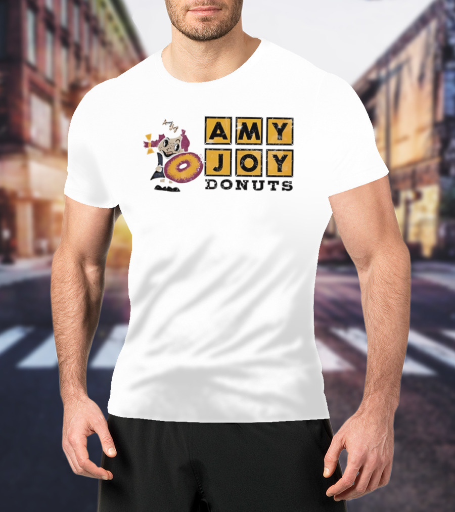 Amy Joy Donuts Retro Cartoon Character With Donut Image T-Shirt