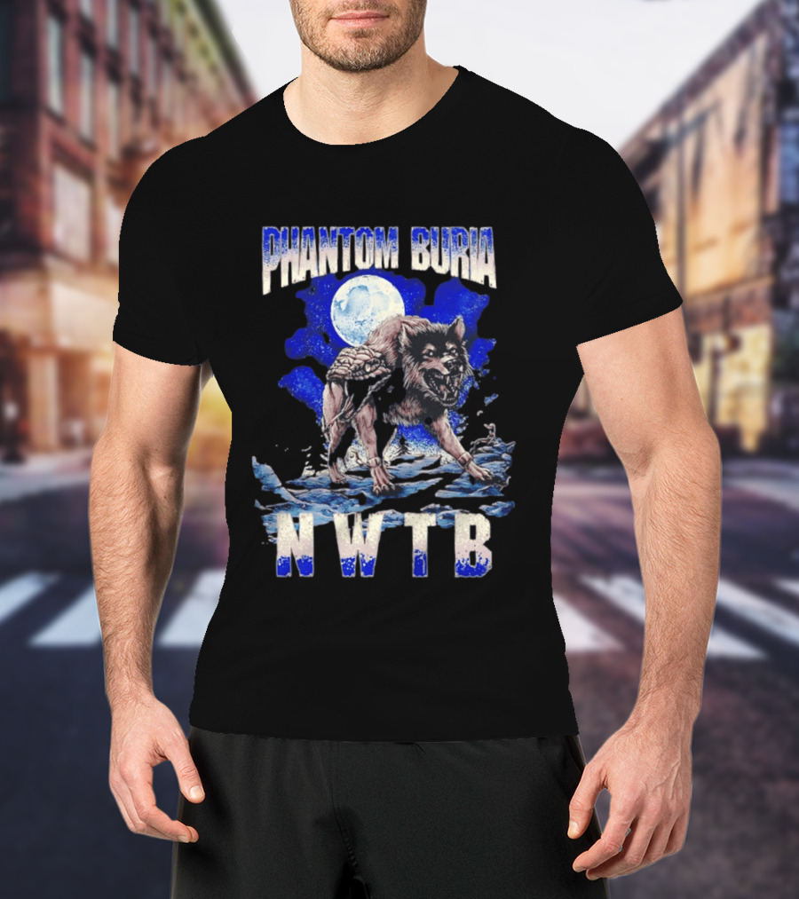 Phantom Burial NWTB Wolf And Snake Under Full Moon T-Shirt