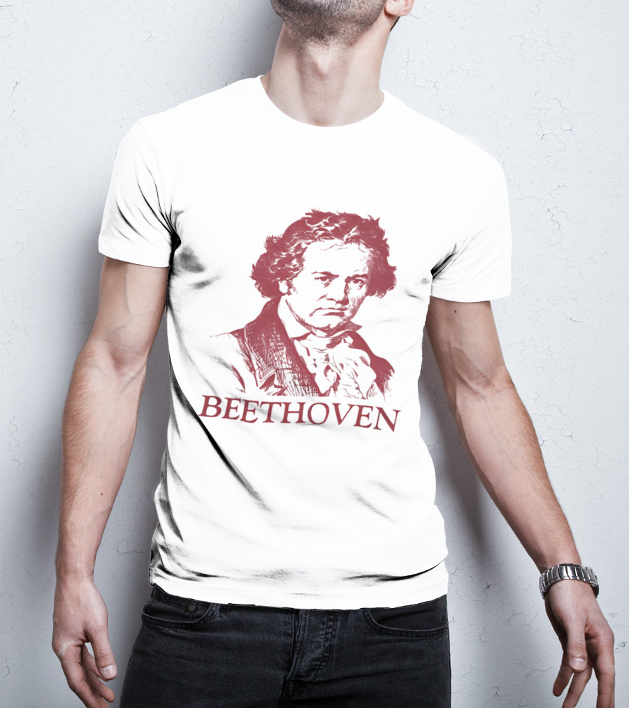 Beethoven Beethoven Classical Music Icon Bold Red T-Shirt