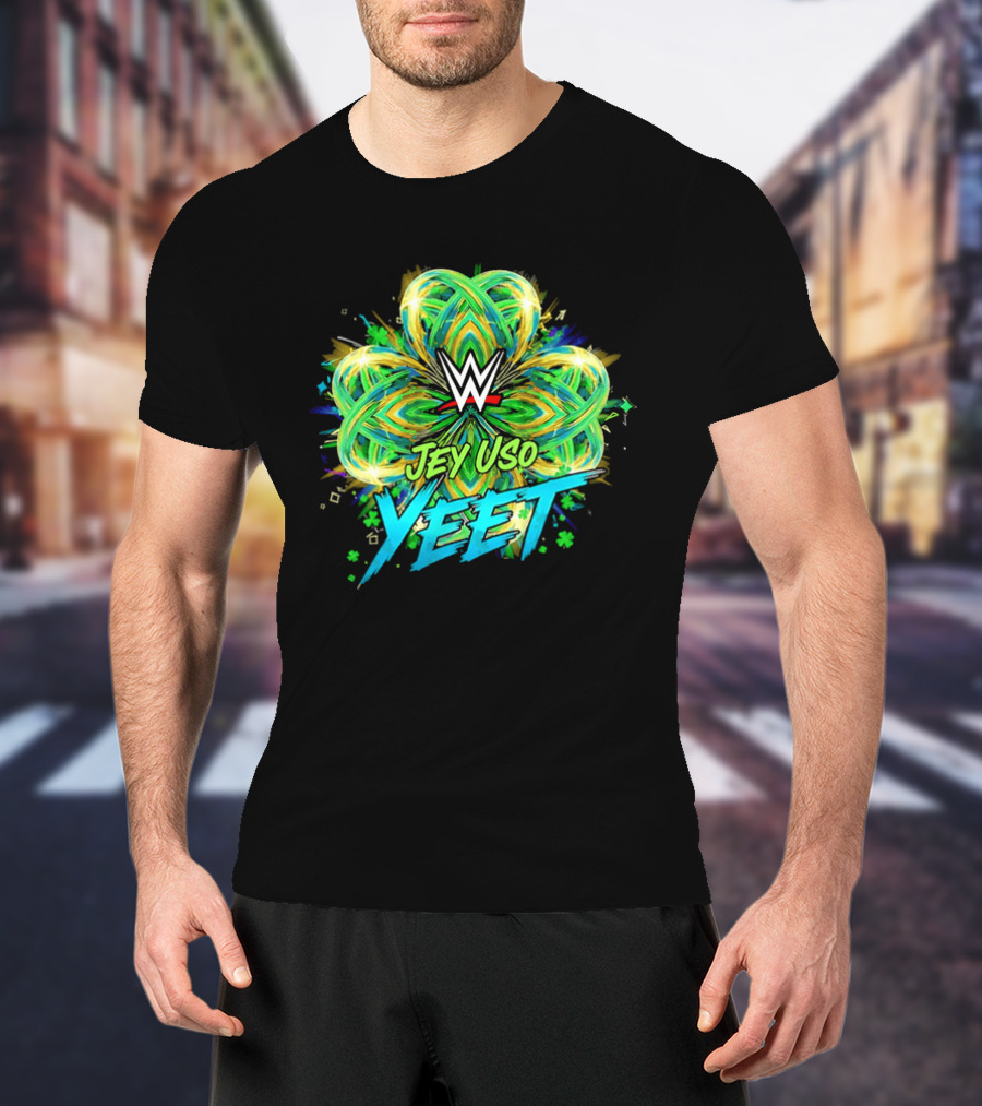 WWE Jey Uso Yeet St Patrick's Day 2026 Clover T-Shirt