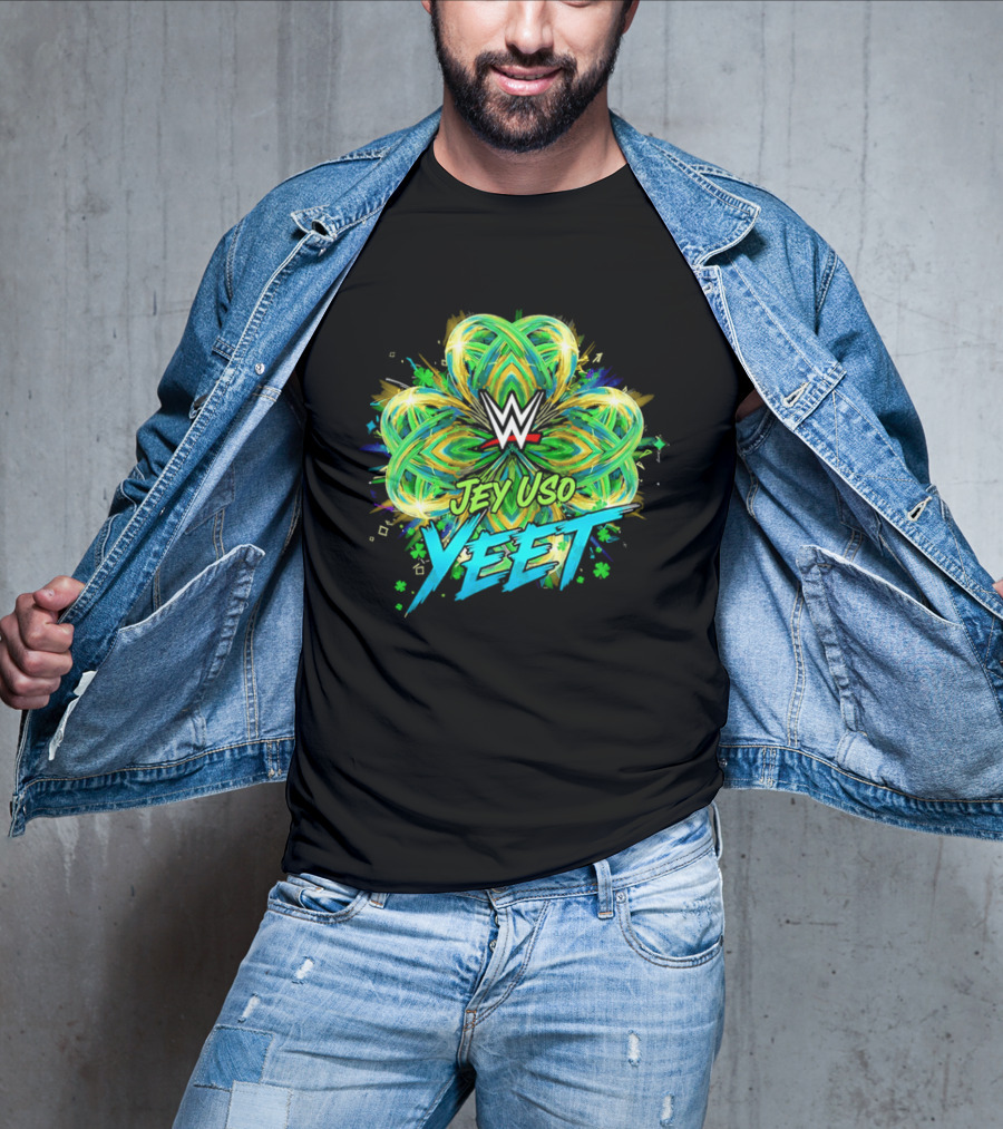 WWE Jey Uso Yeet St Patrick's Day 2026 Clover T-Shirt