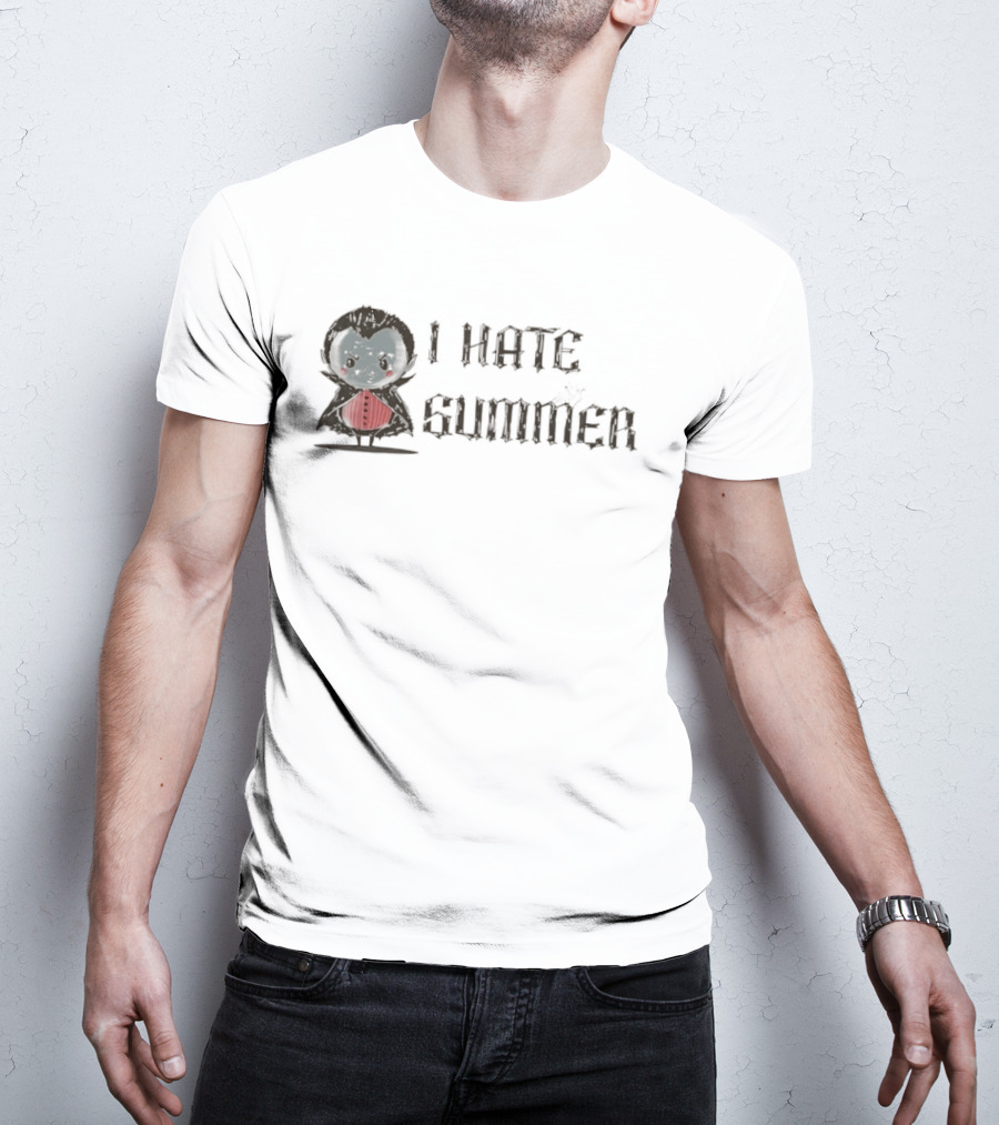 Dracula I Hate Summer Cute Vampire Comic T-Shirt