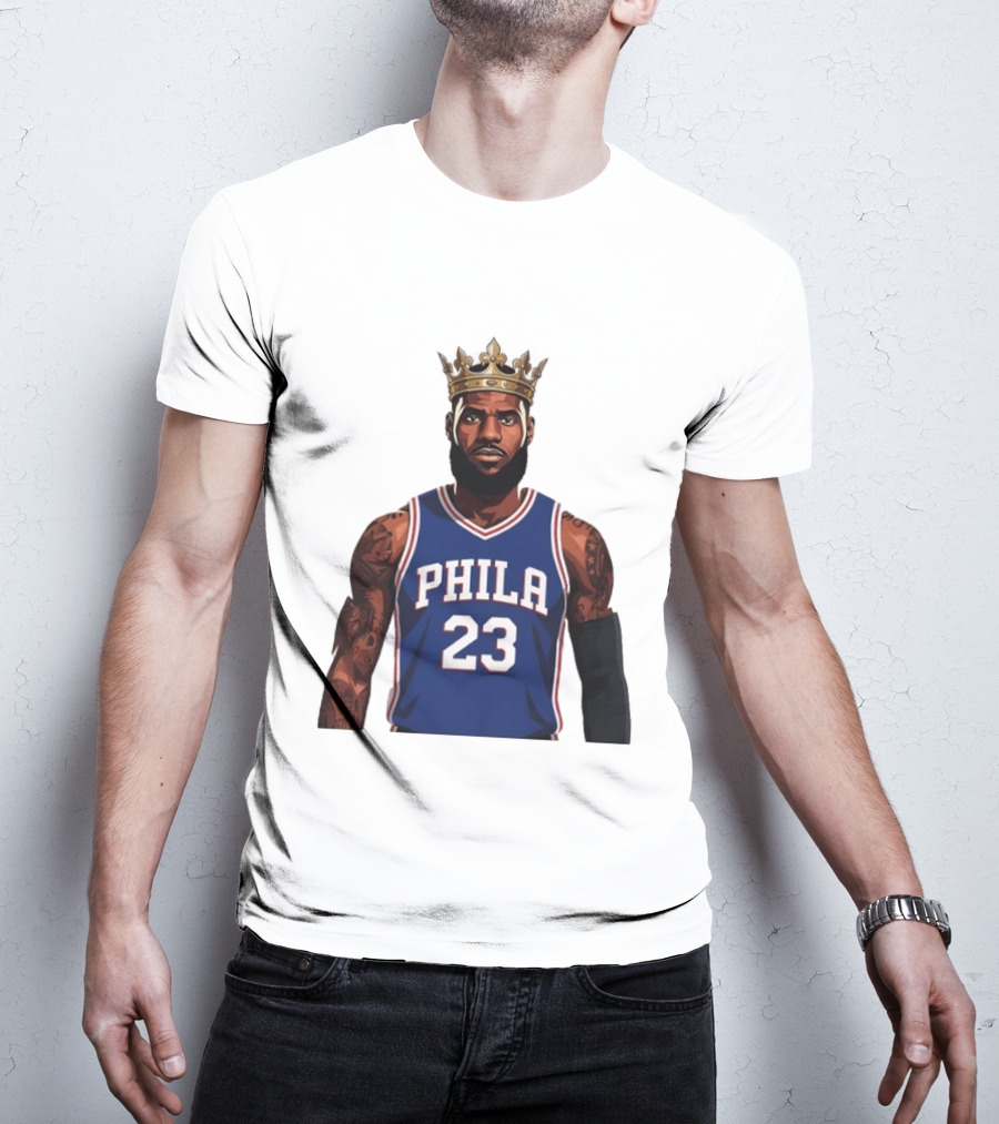 LeBron James #23 Philadelphia 76ers King Phila Basketball T-Shirt