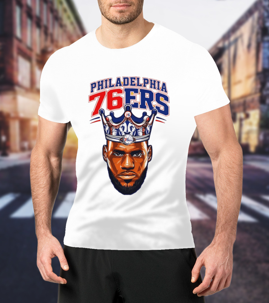 Philadelphia 76ers Lebron James 23 Basketball King Crown T-Shirt