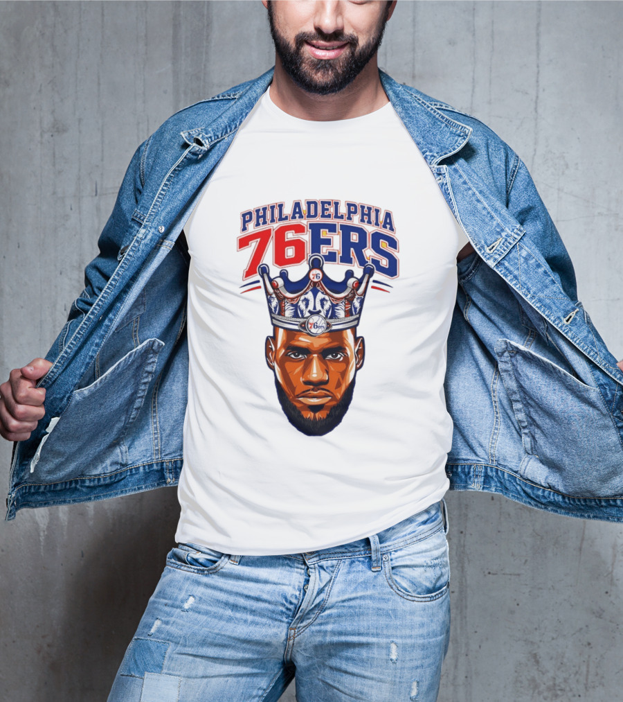 Philadelphia 76ers Lebron James 23 Basketball King Crown T-Shirt