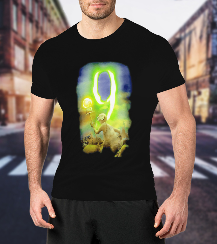 9 Movie Iconic Character With Light Bulb Staff And Gas Mask T-Shirt