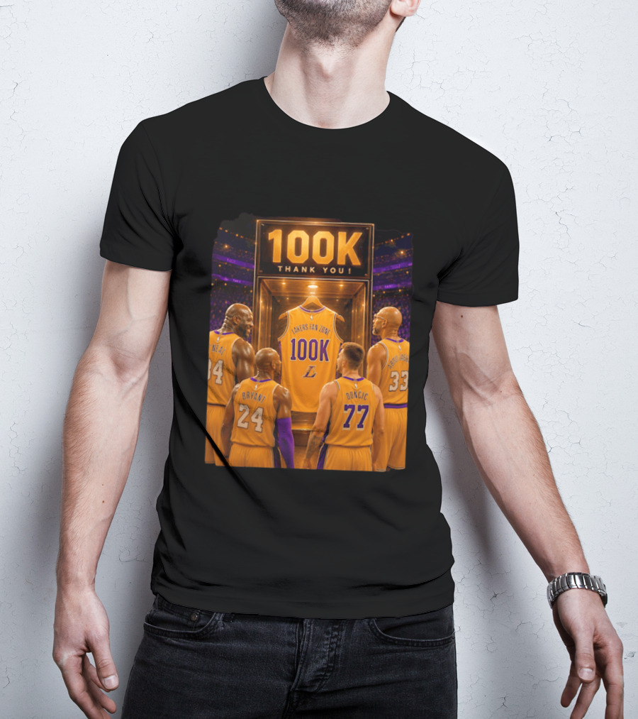 100K Thank You Lakers Fan Zone Players Shaq Kobe Abdul Jabbar T-Shirt