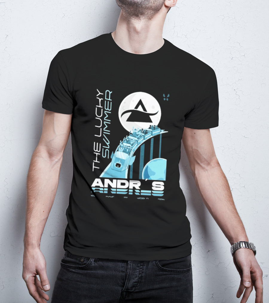 The Lucky Swimmer Andrés Roller Adventure Moon T-Shirt