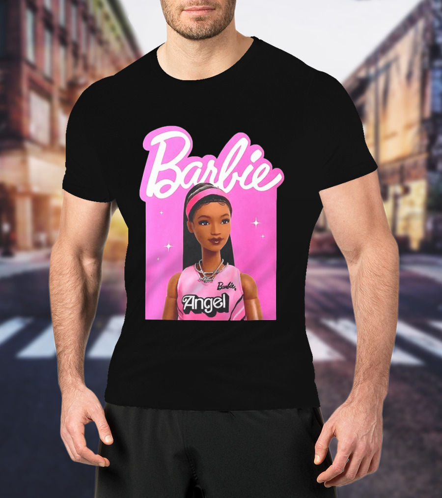 Angel Reese Barbie Doll Basketball Jersey Pink T-Shirt