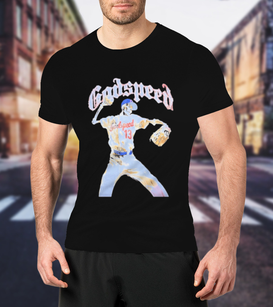 Godspeed Skeleton 13 Pitching Baseball Chicago Cubs T-Shirt