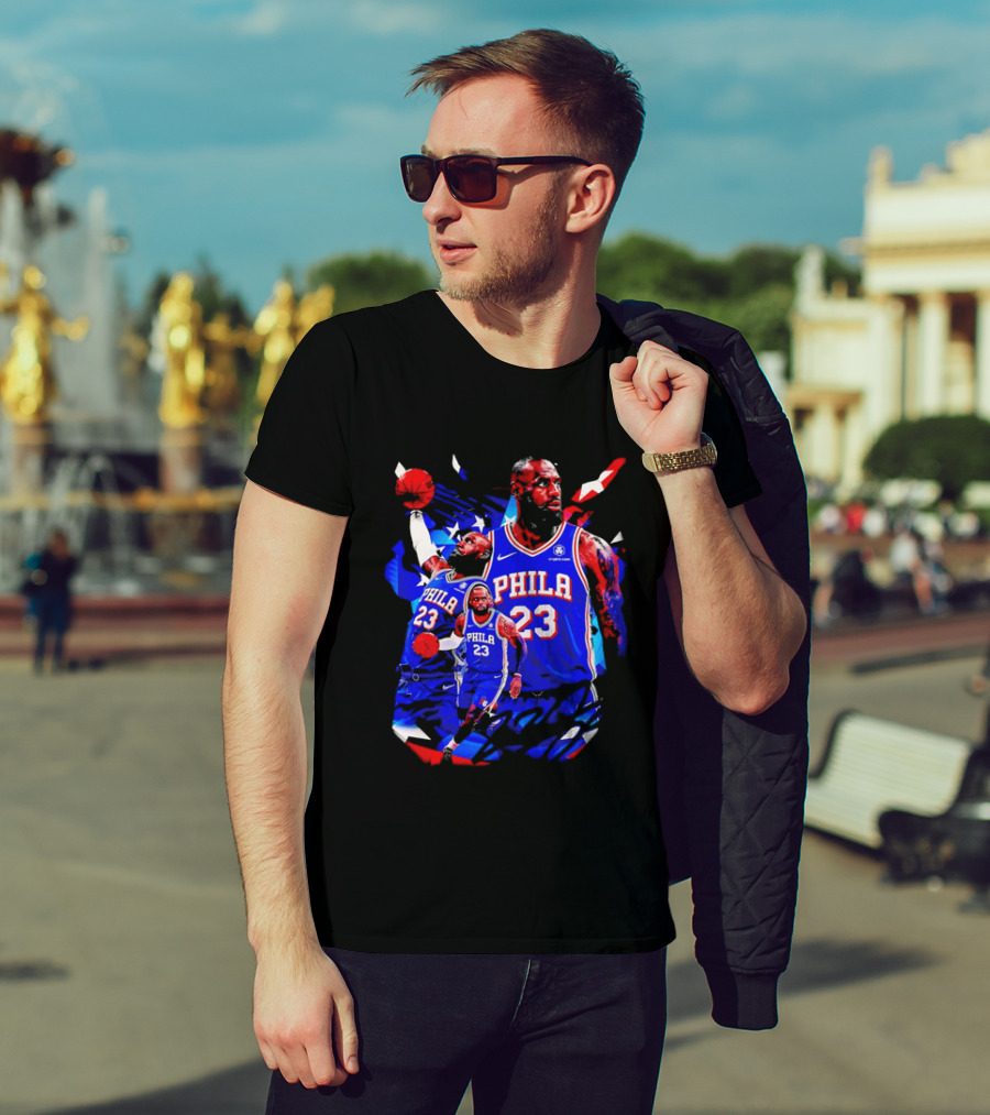 LeBron James Phila 23 Philadelphia 76ers Dunking Crypto Com T-Shirt