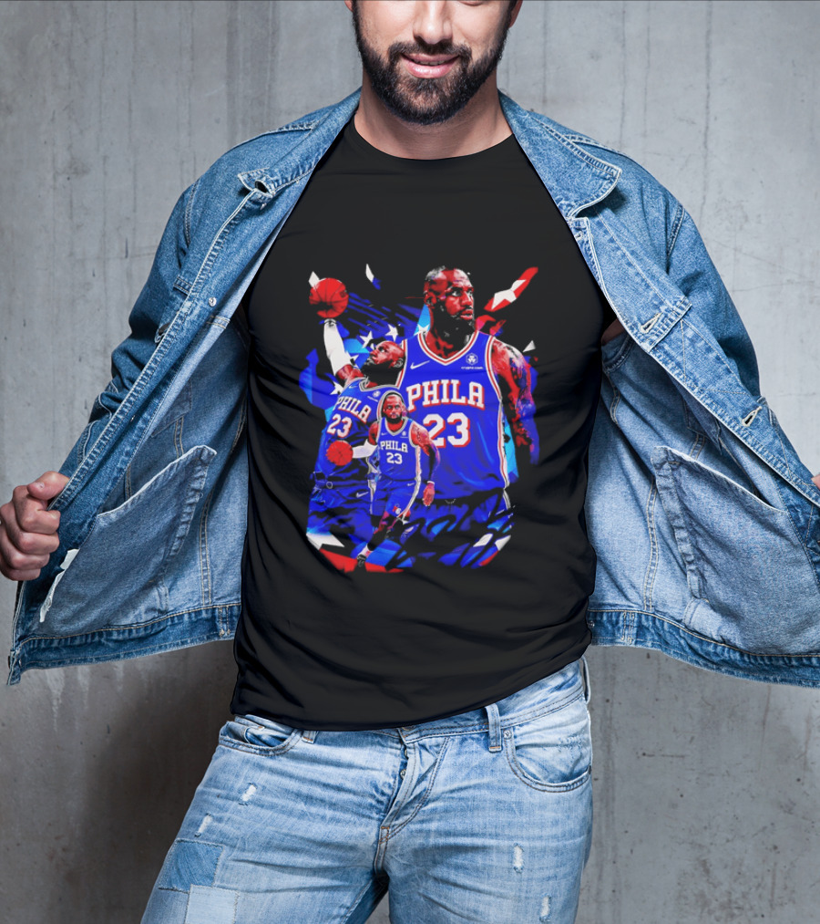 LeBron James Phila 23 Philadelphia 76ers Dunking Crypto Com T-Shirt