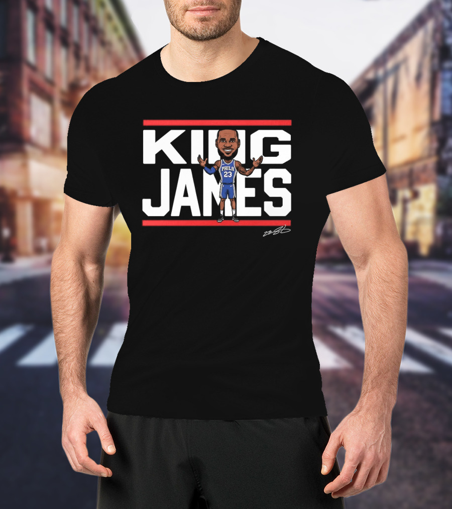 Philadelphia 76ers LeBron James 23 NBA King James Caricature T-Shirt