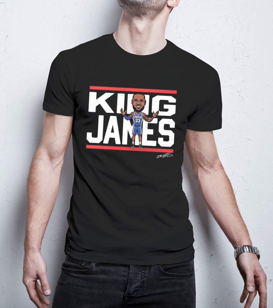 Philadelphia 76ers LeBron James 23 NBA King James Caricature T-Shirt
