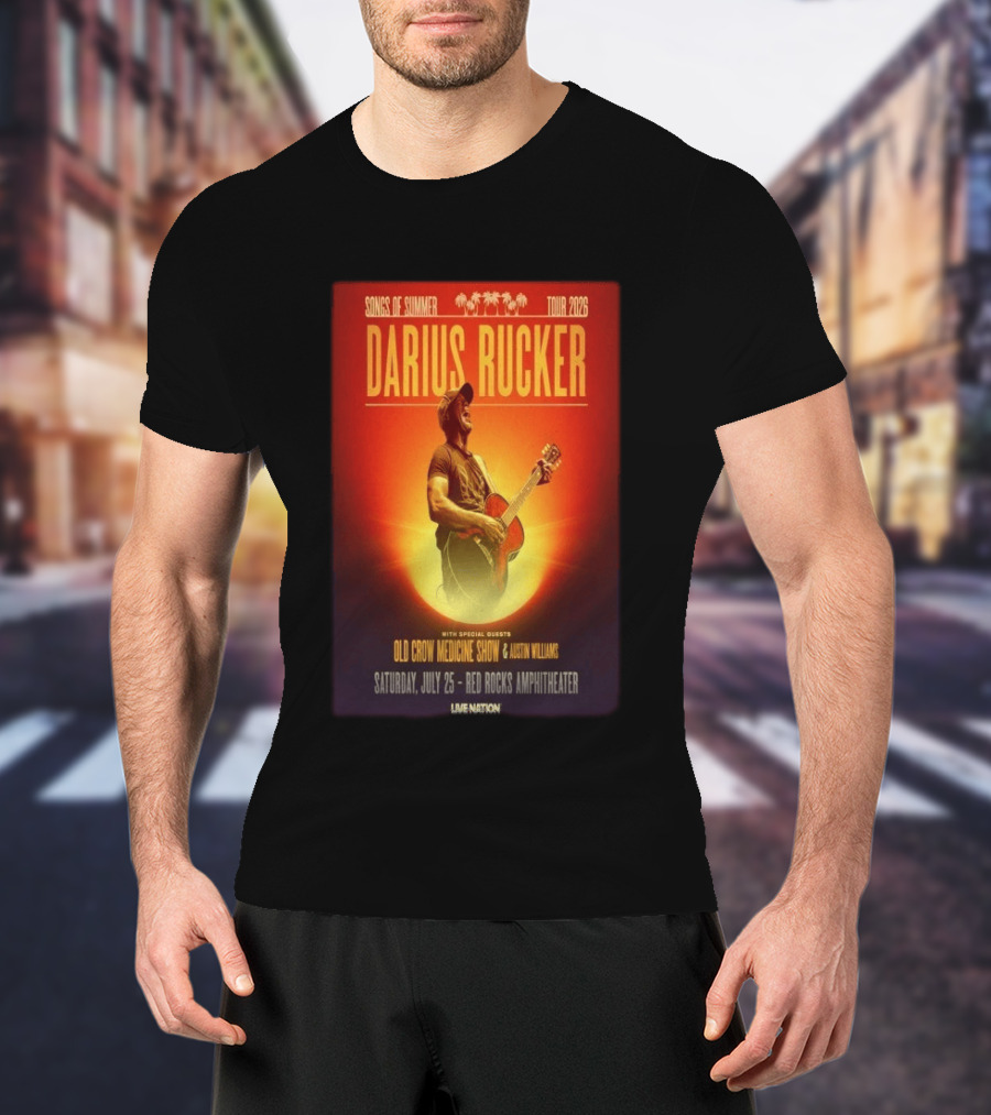 Songs Of Summer Tour 2026 Darius Rucker With Old Crow Medicine Show And Austin Williams Live At Red Rocks Amphitheater July 25 T-Shirt