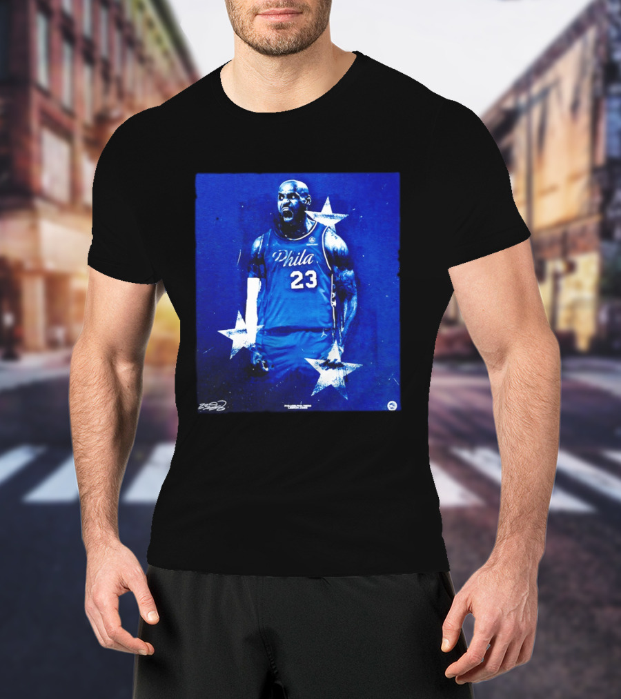 LeBron James Philadelphia 76ers Philly 23 Blue Stars T-Shirt