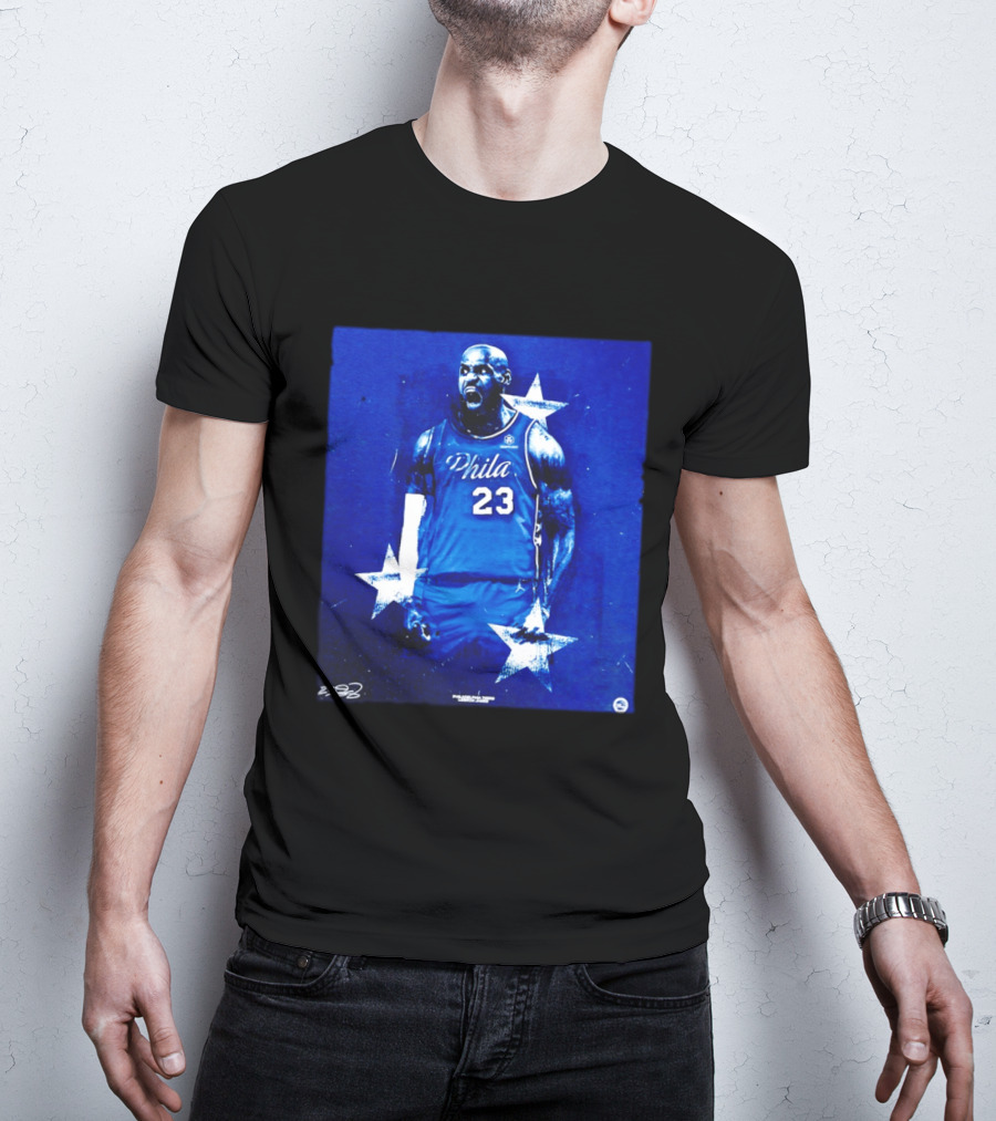 LeBron James Philadelphia 76ers Philly 23 Blue Stars T-Shirt