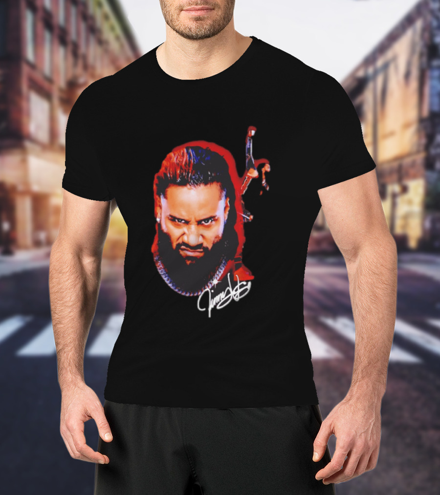 Jimmy Uso Autograph Pointing Sky WWE T-Shirt