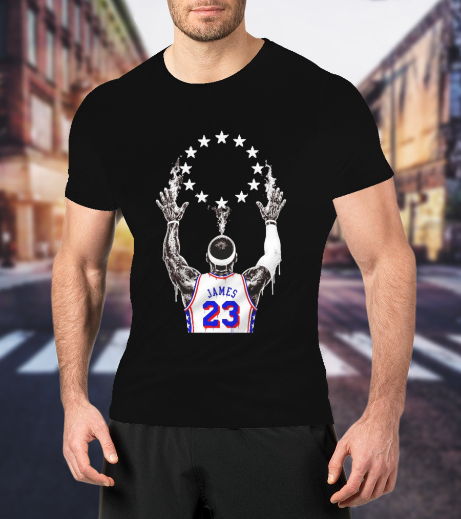 LeBron James 23 Philadelphia 76ers Starry T-Shirt