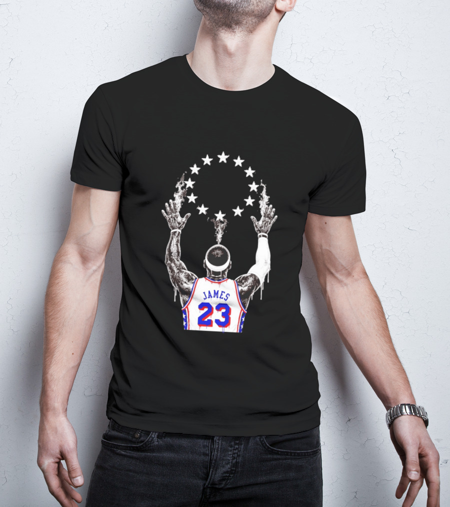 LeBron James 23 Philadelphia 76ers Starry T-Shirt