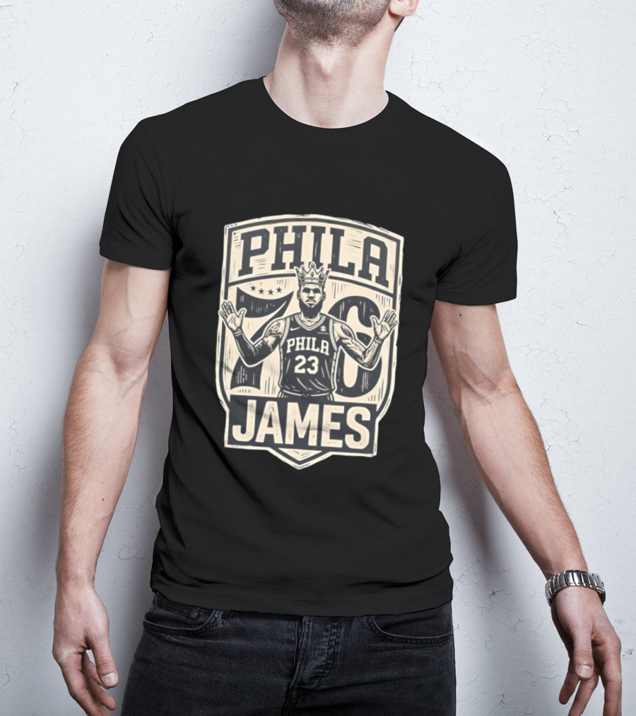 Phila 76 James 23 Lebron Basketball Crown T-Shirt