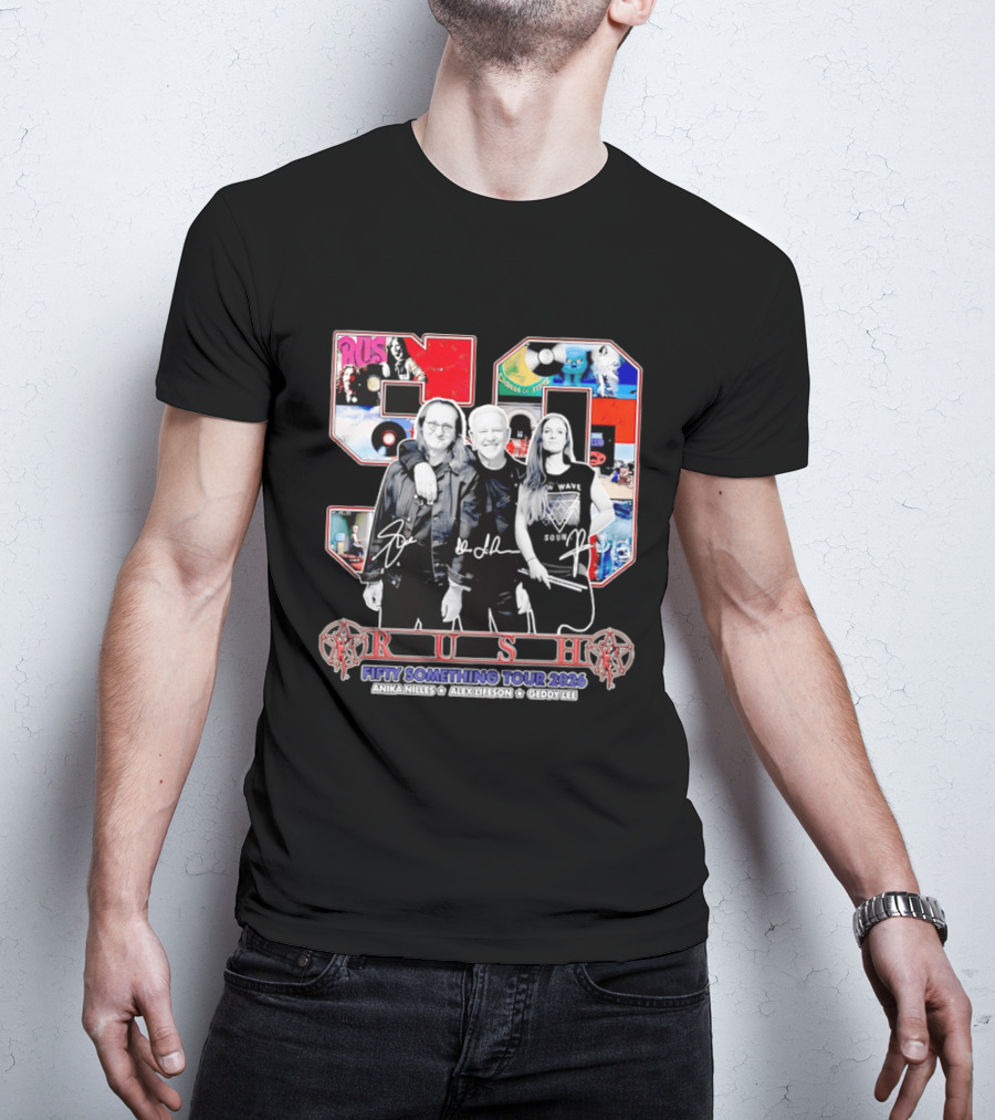 Rush Fifty Something Tour 2026 Anika Nilles Alex Lifeson Geddy Lee T-Shirt