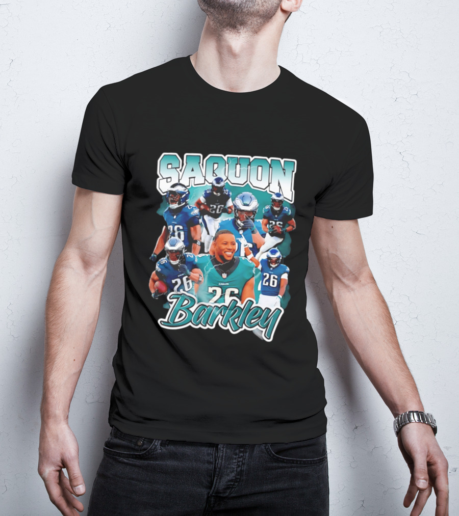 Saquon Barkley Eagles Number 26 Player Collage T-Shirt