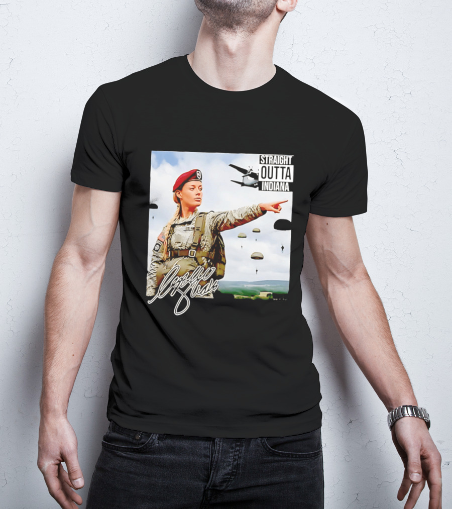 Sophie Cunningham Straight Outta Indiana Military Paratrooper T-Shirt