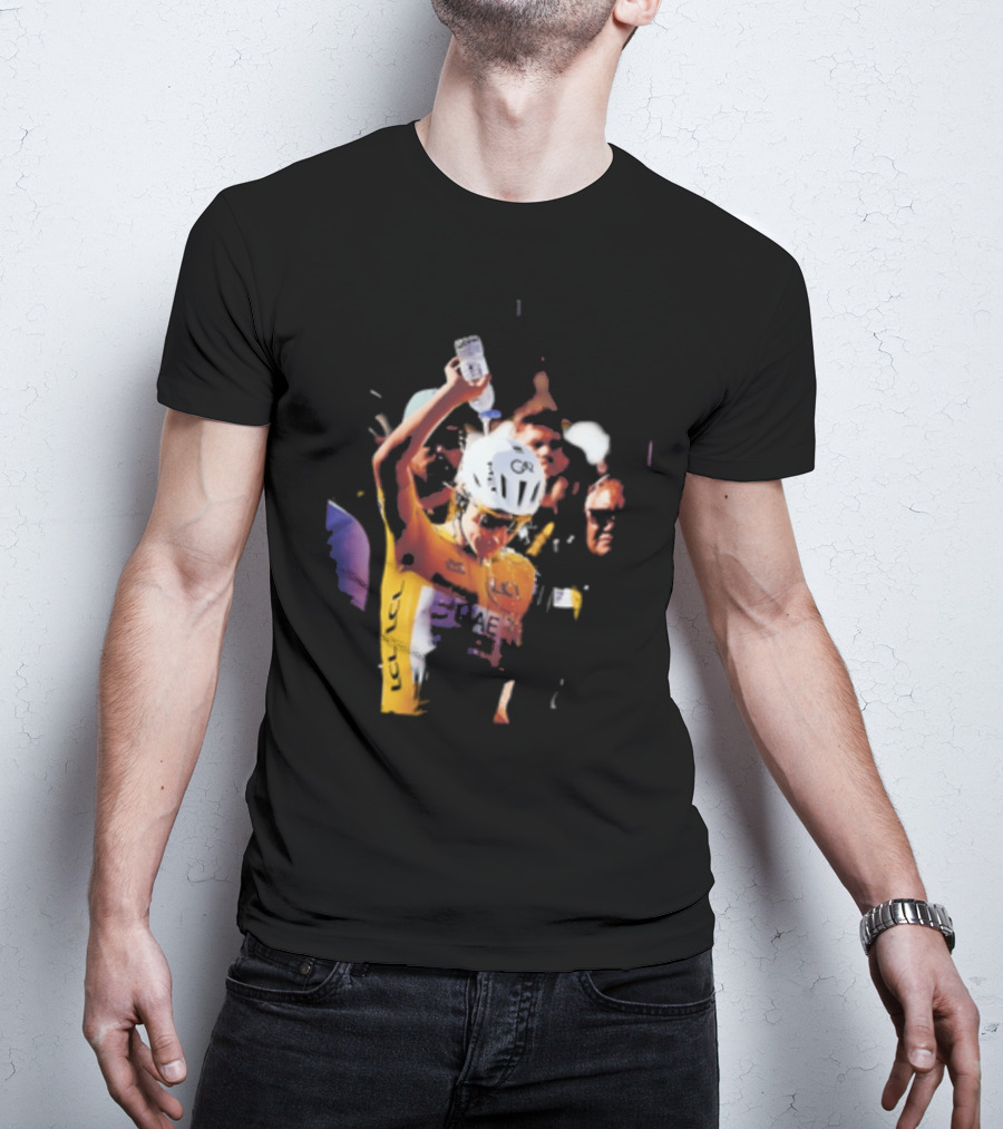 Tadej Pogačar Cooling Off With Water Bottle T-Shirt