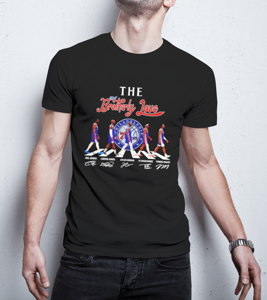 Philadelphia 76ers Brotherly Love Lebron James Abbey Road Joel Embiid Tyrese Maxey Tobias Harris T-Shirt
