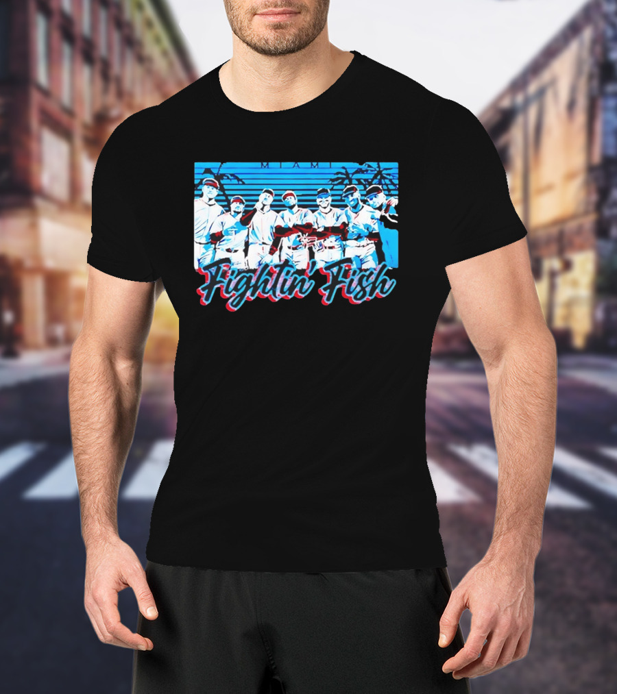 Fightin Fish Miami Marlins Team Lineup T-Shirt