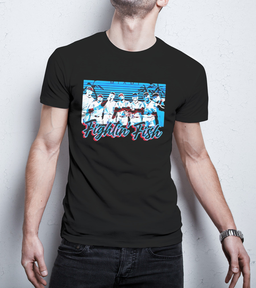 Fightin Fish Miami Marlins Team Lineup T-Shirt