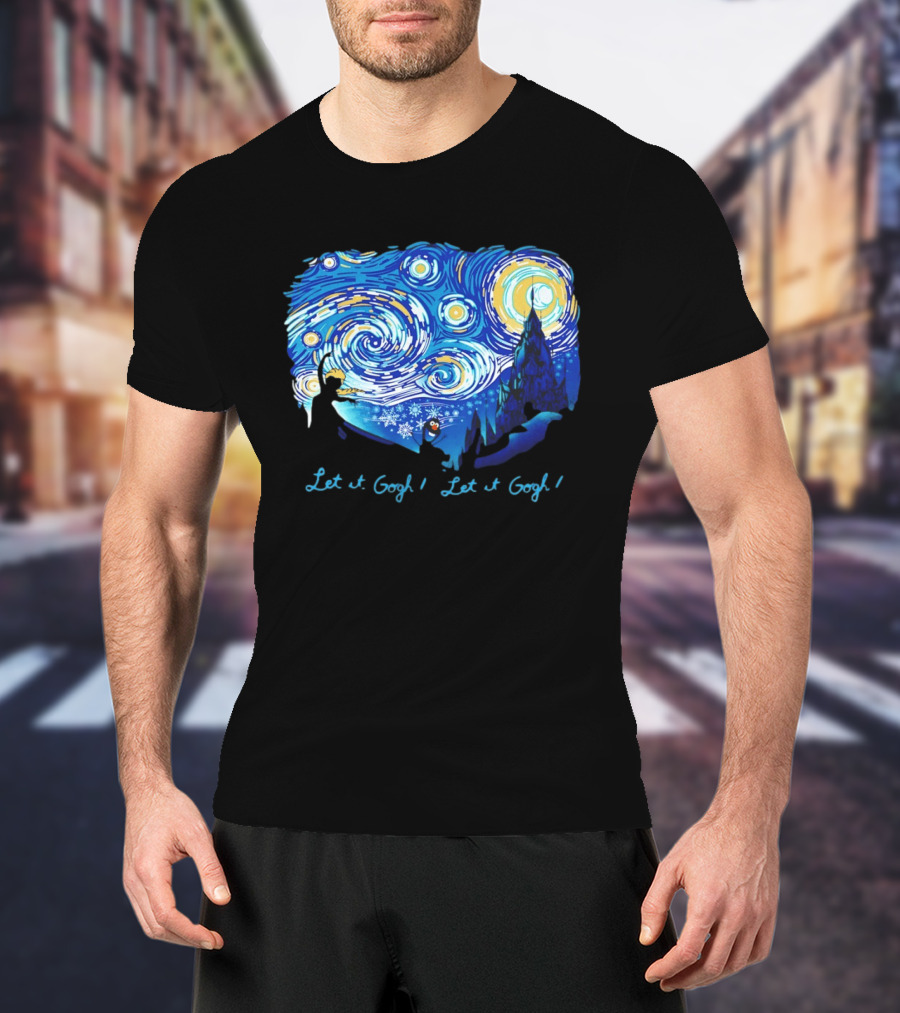 Van Gogh's Starry Night Let It Gogh Frozen T-Shirt