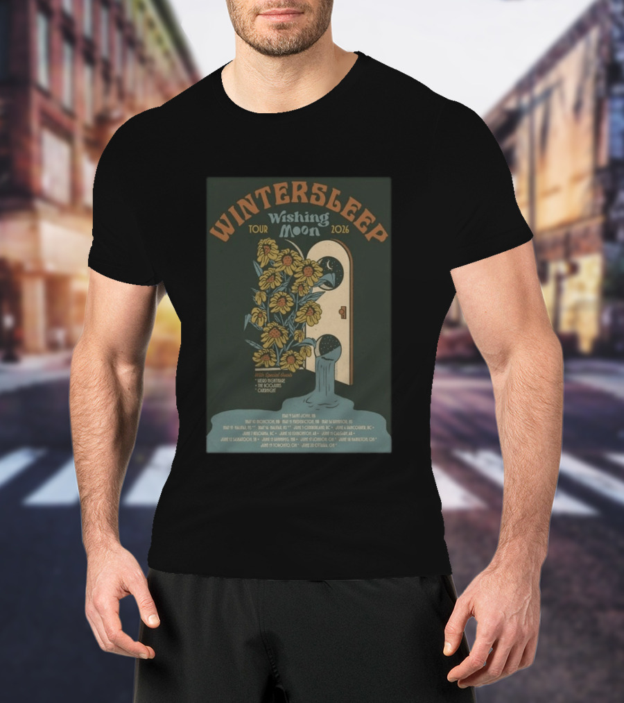 Wintersleep Wishing Moon Tour 2026 Sunflowers Special Guests Dates T-Shirt