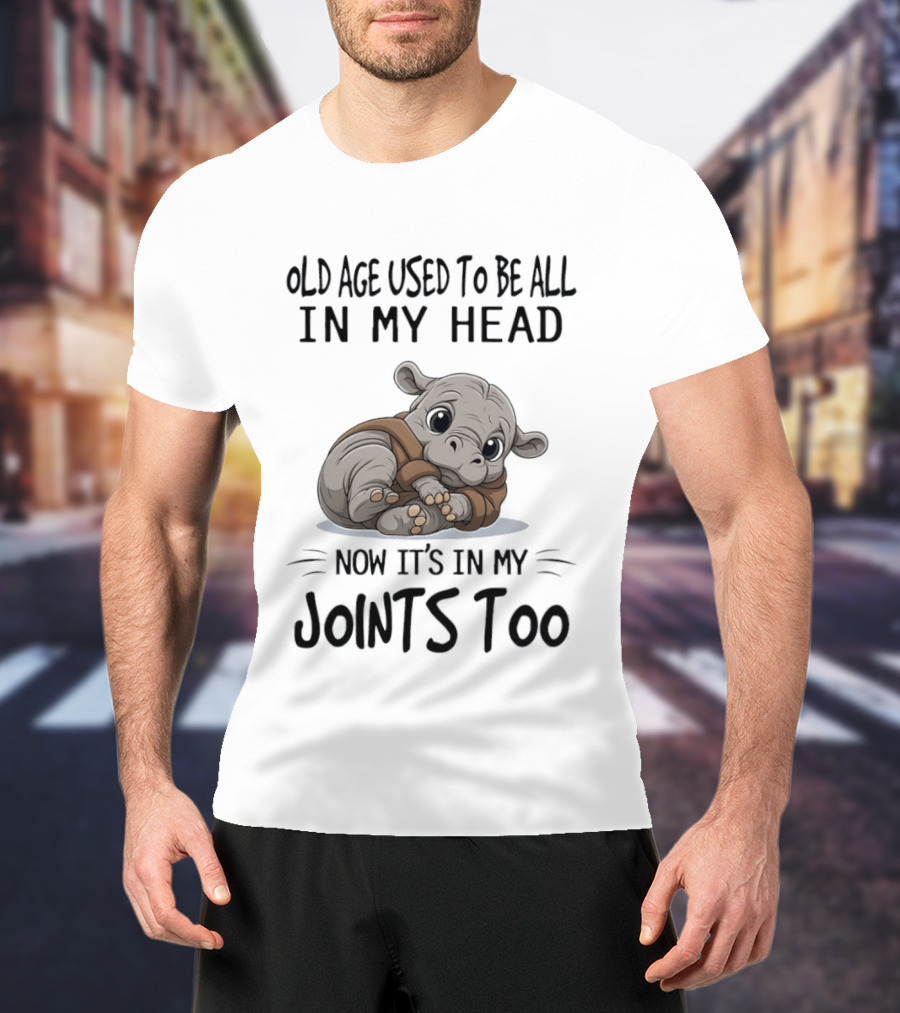Old Age Used To Be All In My Head Now It's In My Joints Too Cute Hippopotamus T-Shirt
