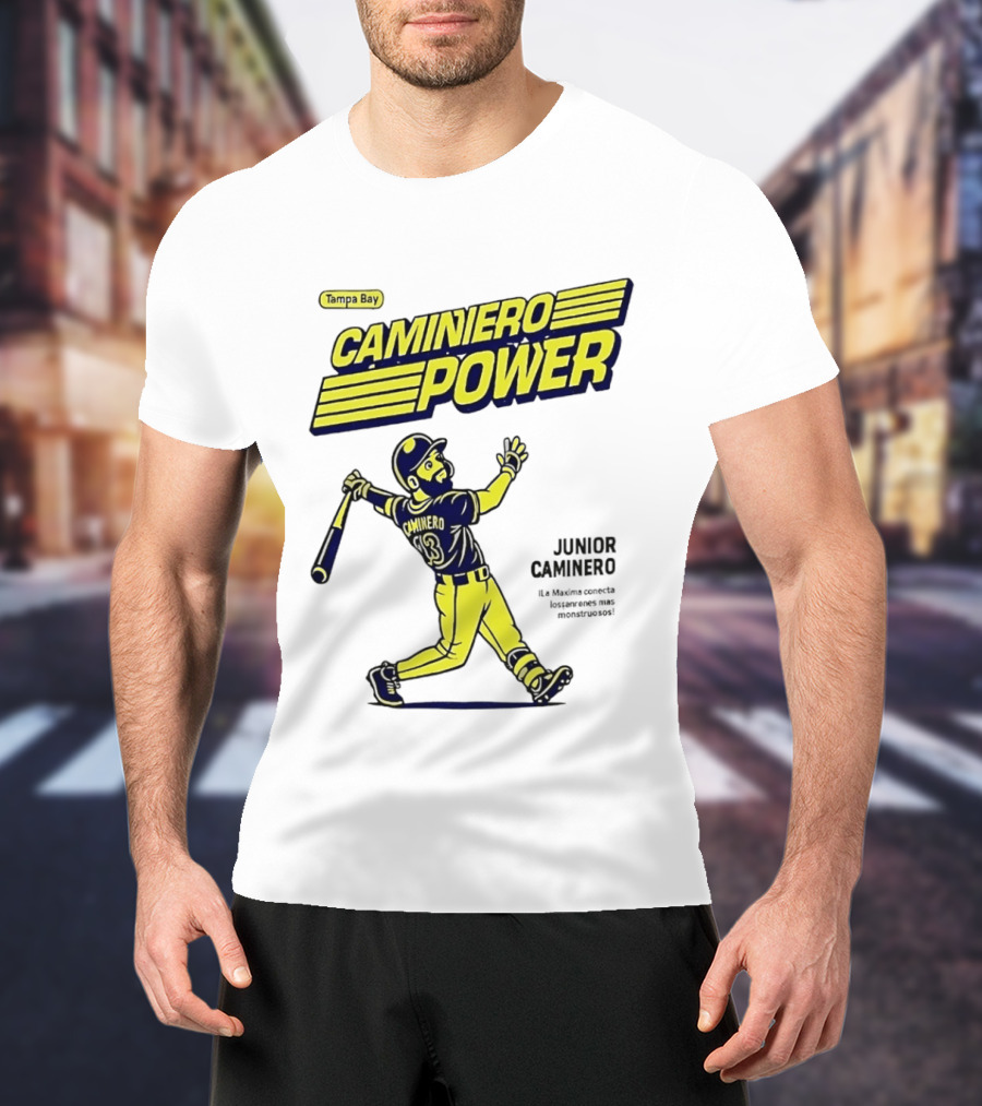 Junior Caminero Tampa Bay Caminero Power Baseball 13 T-Shirt