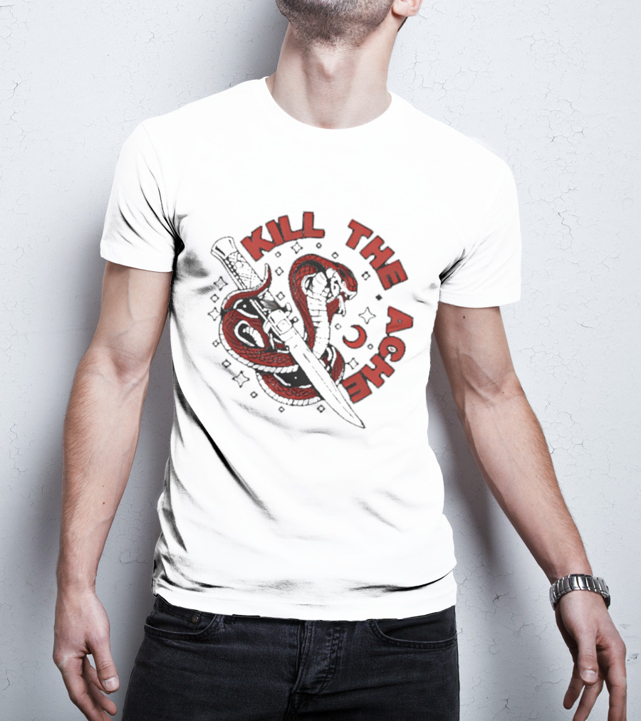 Kill The Ache Snake Knife Crescent Moon Stars T-Shirt