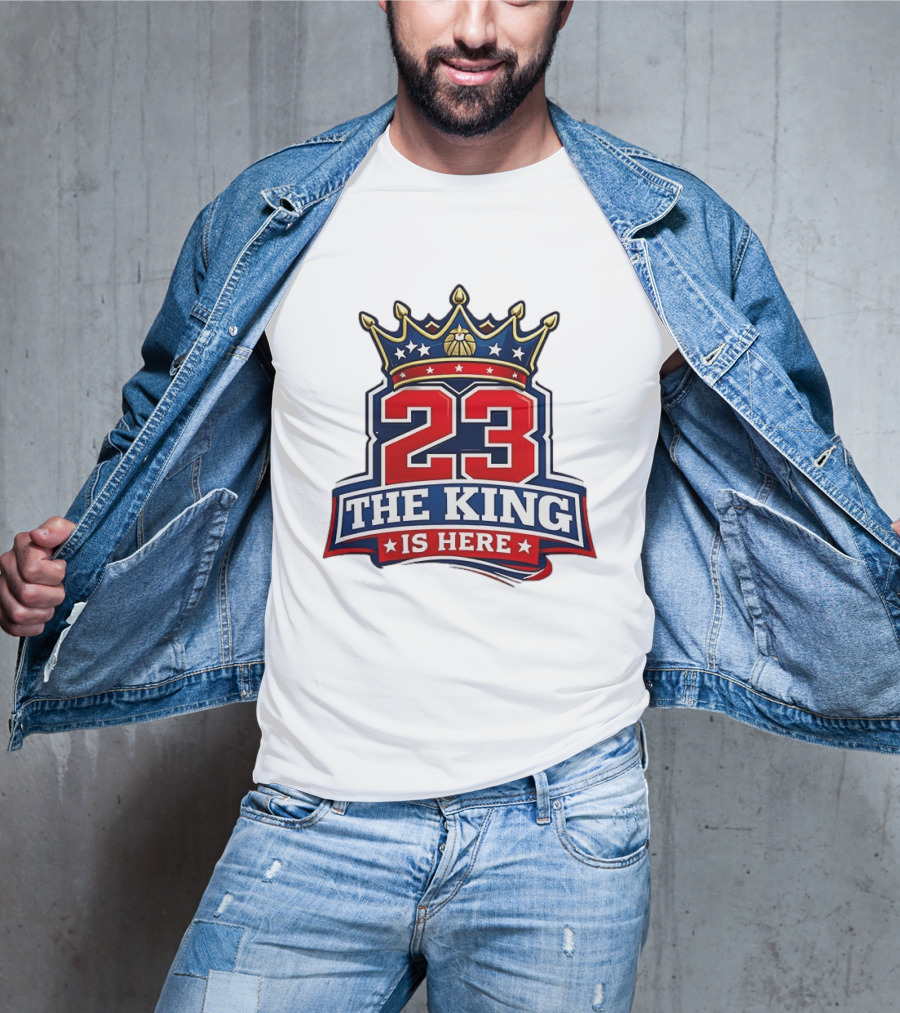LeBron James 23 The King Is Here Crown Philadelphia 76ers NBA T-Shirt